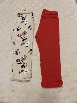 Tepláky 2 ks červené a kvietkované, lupilu,86