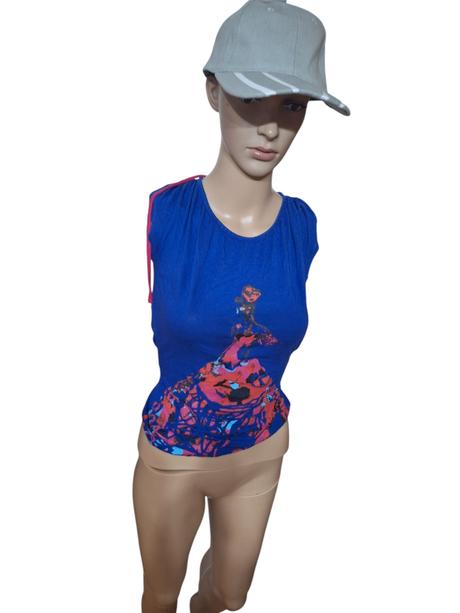 Dámske bavlnené tričko na zaväzovanie, m