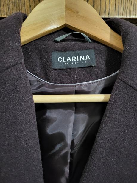 Fialový vlnený kabát, m