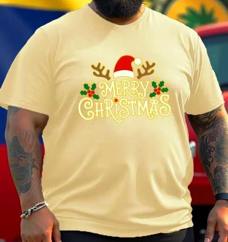 Vianočné tričko "merry christmas", v. 2xl/3xl, xxxl