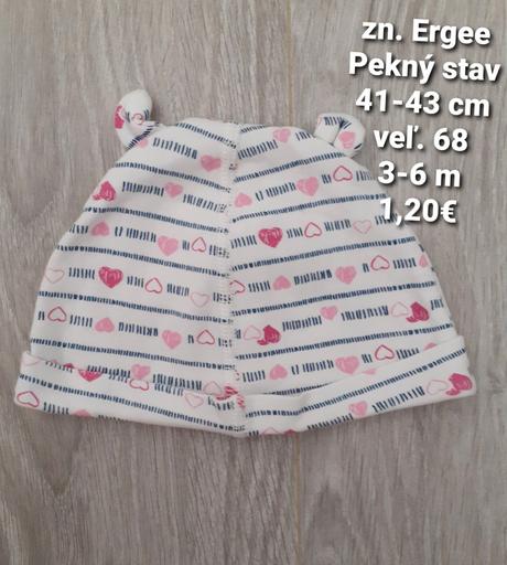 Tenká čiapočka s uškami veľ. 68, f&f,68