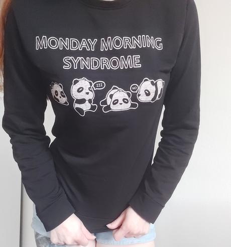 Čierna mikina s pandami., s