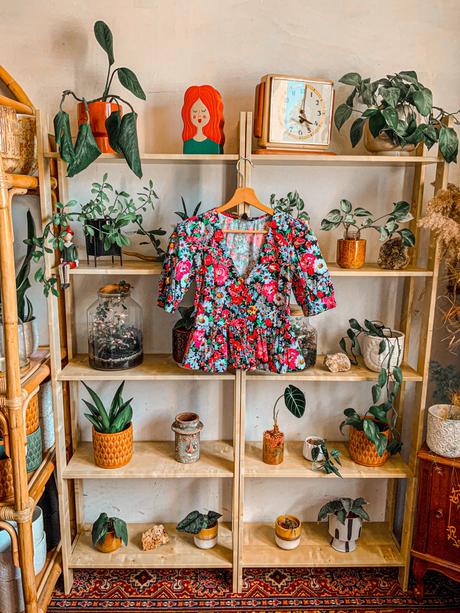 New look kvetovany top vintage vzhľadu, new look,xs