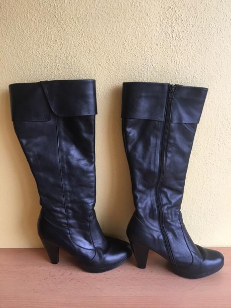 Dámske kožené uteplené čižmy, 37