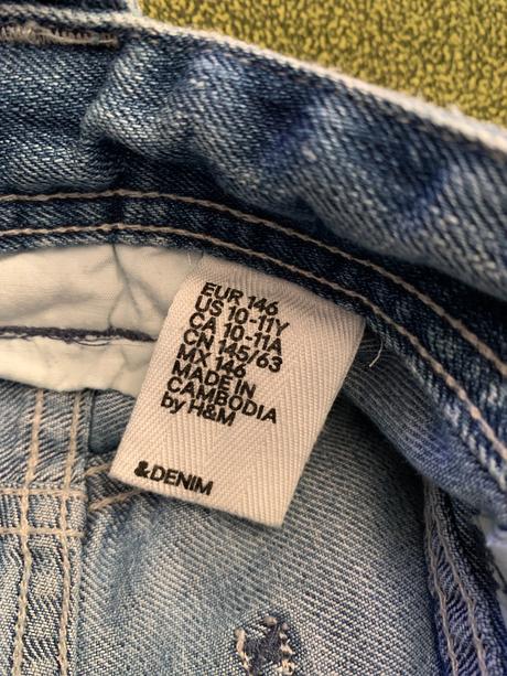Kantárové riflové šortky, h&m,146