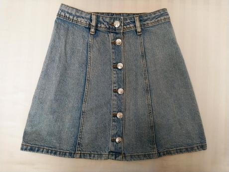 Dámska modrá riflová sukňa so zapínaním, h&m, 32, h&m,32