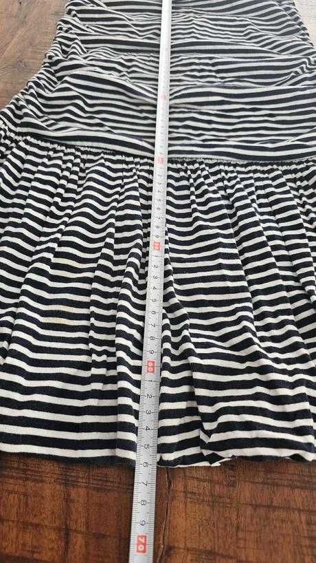 Pásikované prúzkovane bavlnené šaty bez ramienok, ovs,s