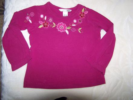 Elegantné tričko s vyšívanými aplik. kvetov 3d, h&m,92