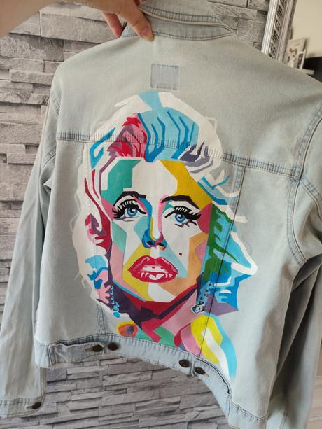 Štýlovo-maľovaná riflovka marylin mon, 40