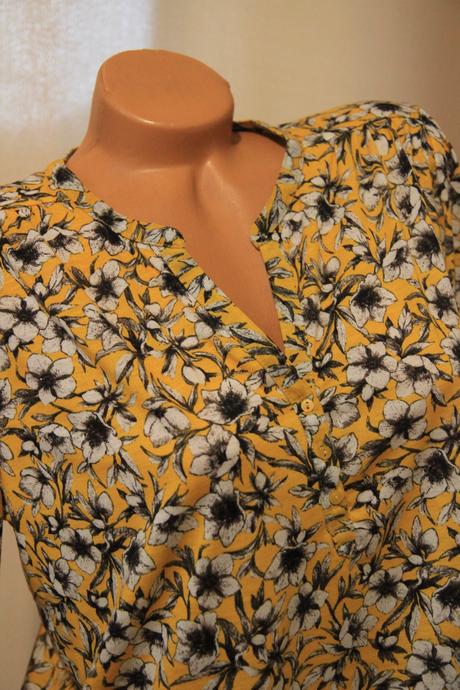 Žltá kvietkovaná blúzka, l, l