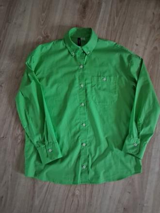 Zelená oversize košeľa, h&m