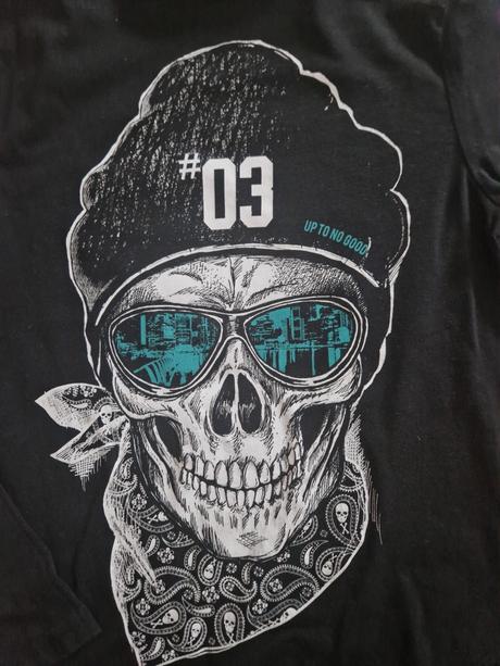 Tričko s lebkou, dlhý rukáv, 134/140, 134