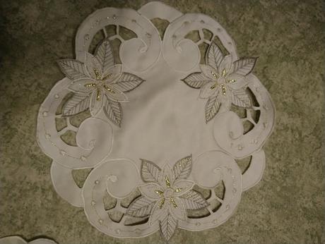 Luxusné vianočné obrúsky, set 2+1 zlatý a striebor,