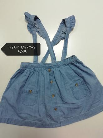 Bavlnená rifľová sukňa na traky, 92