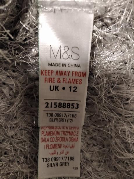 Krásny strapatý, strieboro-šedý pulóvrik, marks & spencer,l