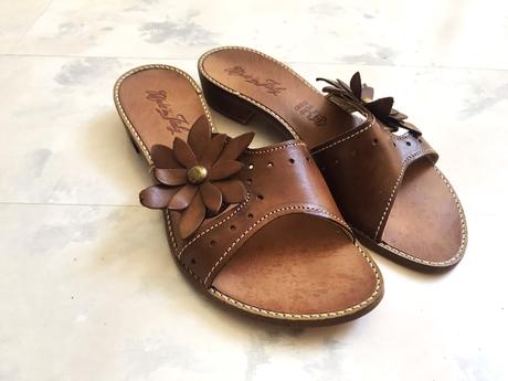 Luxusné celokožené šlapky, 38