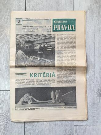 Stare noviny nedelna pravda 3, 18.1. 1974, 