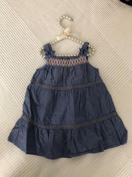 Modré/riflované šaty 80, baby club,80