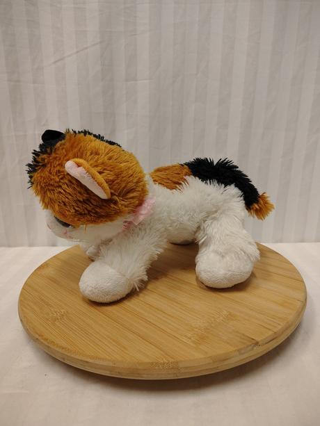 Plyšová viacfarebná mačka, modré oči, 19 cm, 