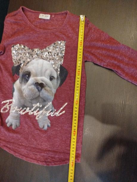 Tričko so psíkom s flitrami 140, 140