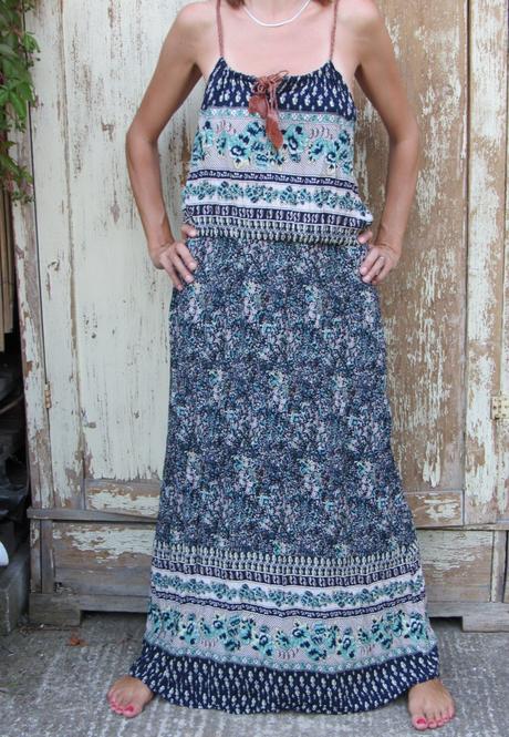 Vzorované maxi šaty, s