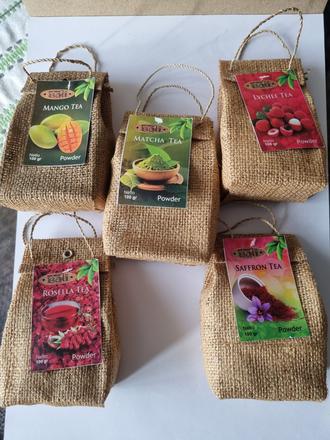 Exotické práškové čaje z bali-indonezia.,