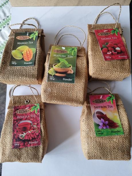 Exotické práškové čaje z bali-indonezia., 