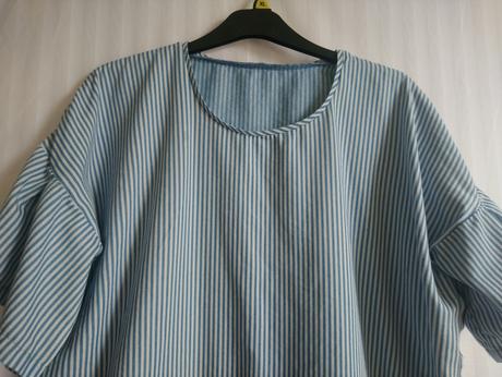 Dámsky modro biely pásikavý top, veľ. xxxl a viac, xxxl