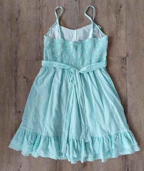 Pásikavé zelenobiele letné šaty, orsay,m