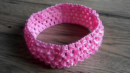 Elastická pletená čelenka 40 mm - svetlejšie ružov, 