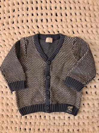 Modro-biely svetrík na gombíky, f&f,68