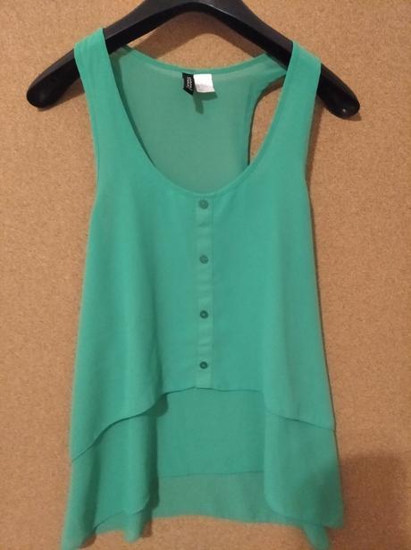 Dámske tielko tyrkysovo-zelenej farby, h&m,38