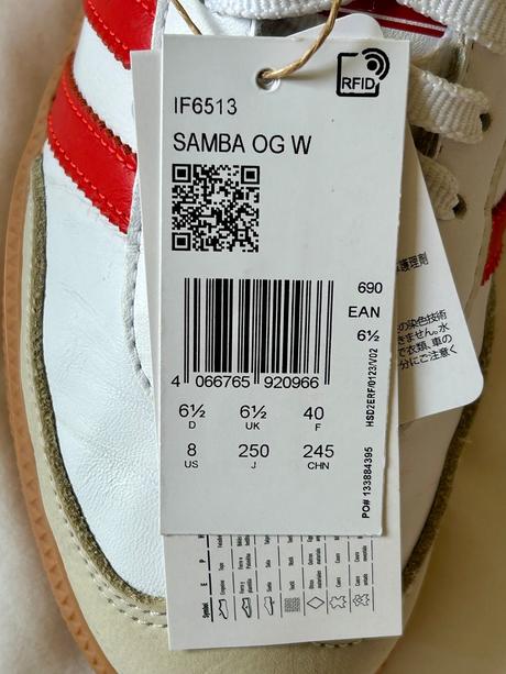 Kožené tenisky adidas samba og č.40 červené pruhy, adidas,40