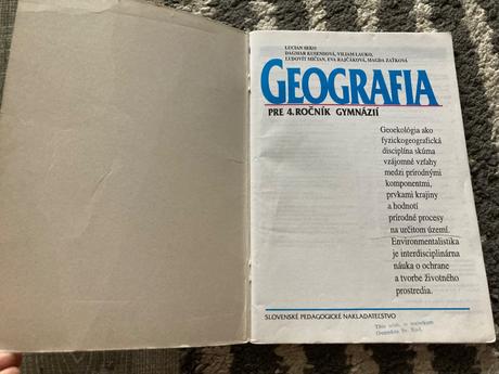 Geografia pre 4.ročník gymnázií (1994), 