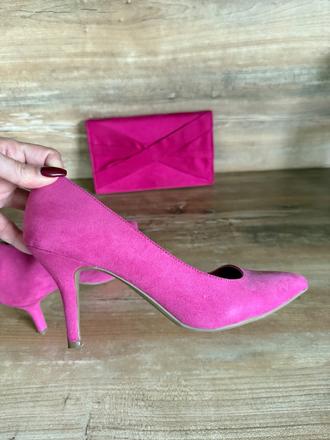 Semišové lodičky s kabelkou, 40