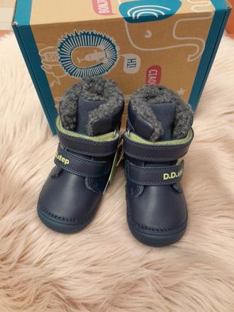 Detské zimné kožené topánky 23121550 b, d.d.step,20 / 21