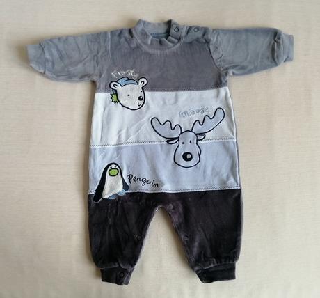 Zamatový overal so zimným motívom veľ. 62, george,62