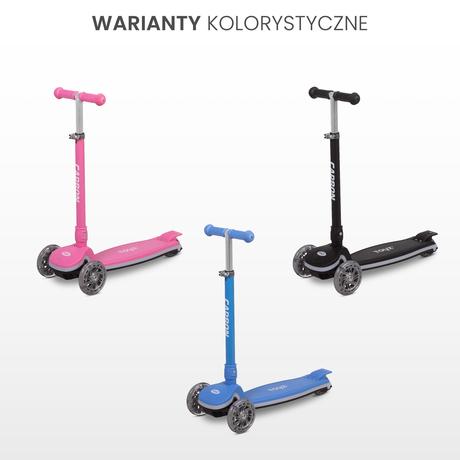 Toyz detská balančná kolobežka carbon so svetelným,