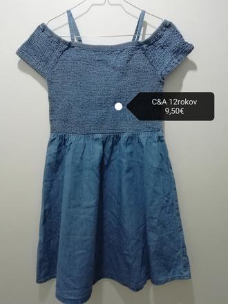 Rifľové bavlnené šaty, c&a,152