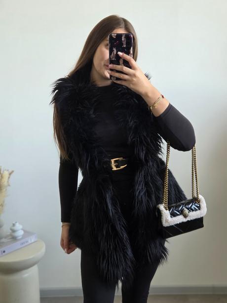 Kožušinová vesta versace x h&m, versace,34
