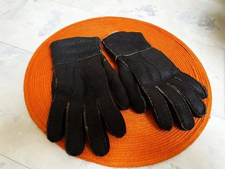 Kožušinové teplé rukavice -strihaný baran, l