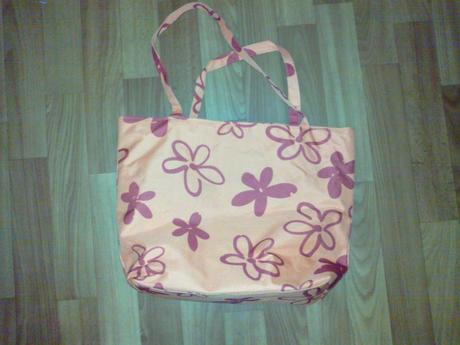 Oranžová taška na leto s kvietkami,