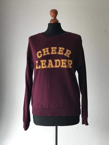 Štýlová bordová mikina cheerleader, h&m,s