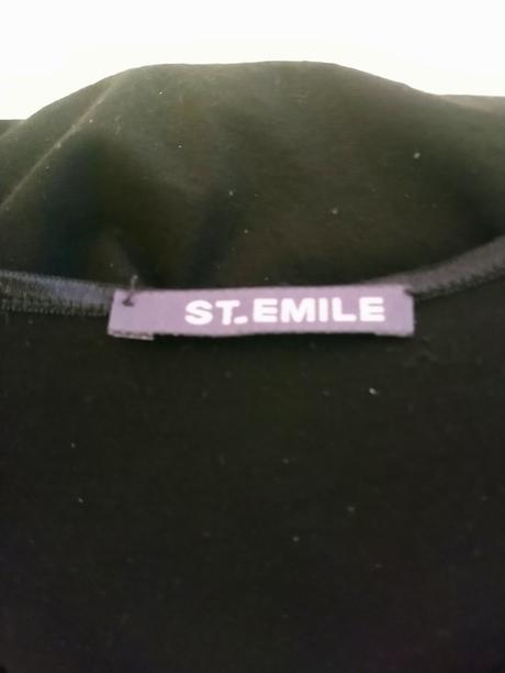 Dámsky čierny elastický top, nápis, st. emile, s, s