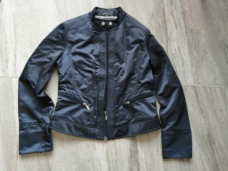 Prémiová luxus bunda geox v38 oceľovomodrá, geox,38