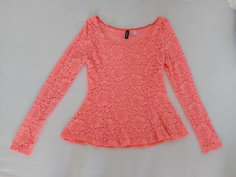 Elegantný čipkovaný top, h&m,s
