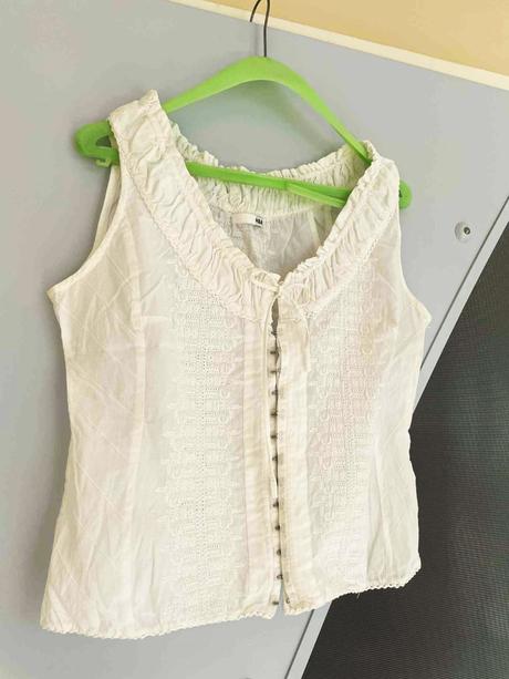 Romantická madeirová blúzka, h&m,xl