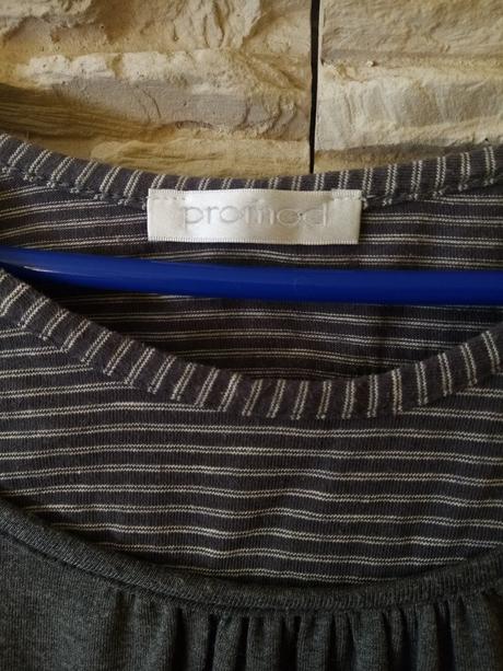 Šedé šaty s bodkovanou sukničkou promod, promod,s