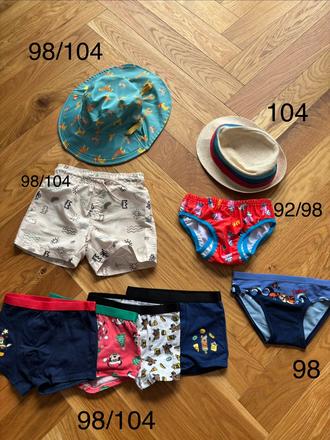 Plavky,klobuky 98/104, 86–98