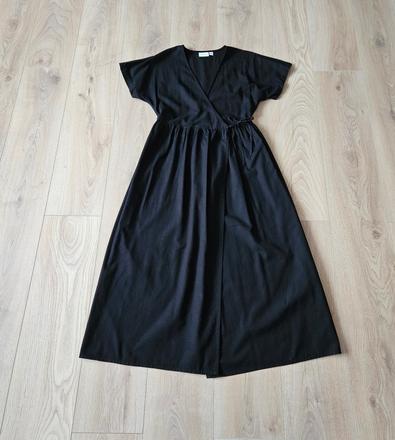 Dlhé zavinovacie ľanovo bavlnené šaty, 38 / 40 / l / m